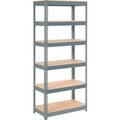 Global Equipment Extra Heavy Duty Shelving 36"W x 12"D x 84"H With 6 Shelves, Wood Deck, Gry 717325